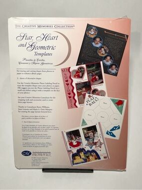 Creative Memories Template Designs Stars Hearts & Geometric  2 Sheets NEW